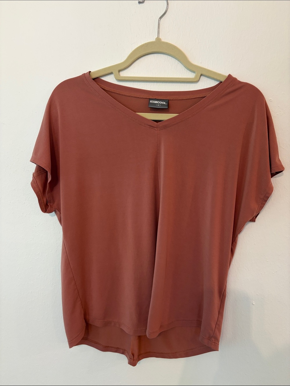 32 Degrees Cool Rust Modal V-Neck Short Sleeve Top Size S